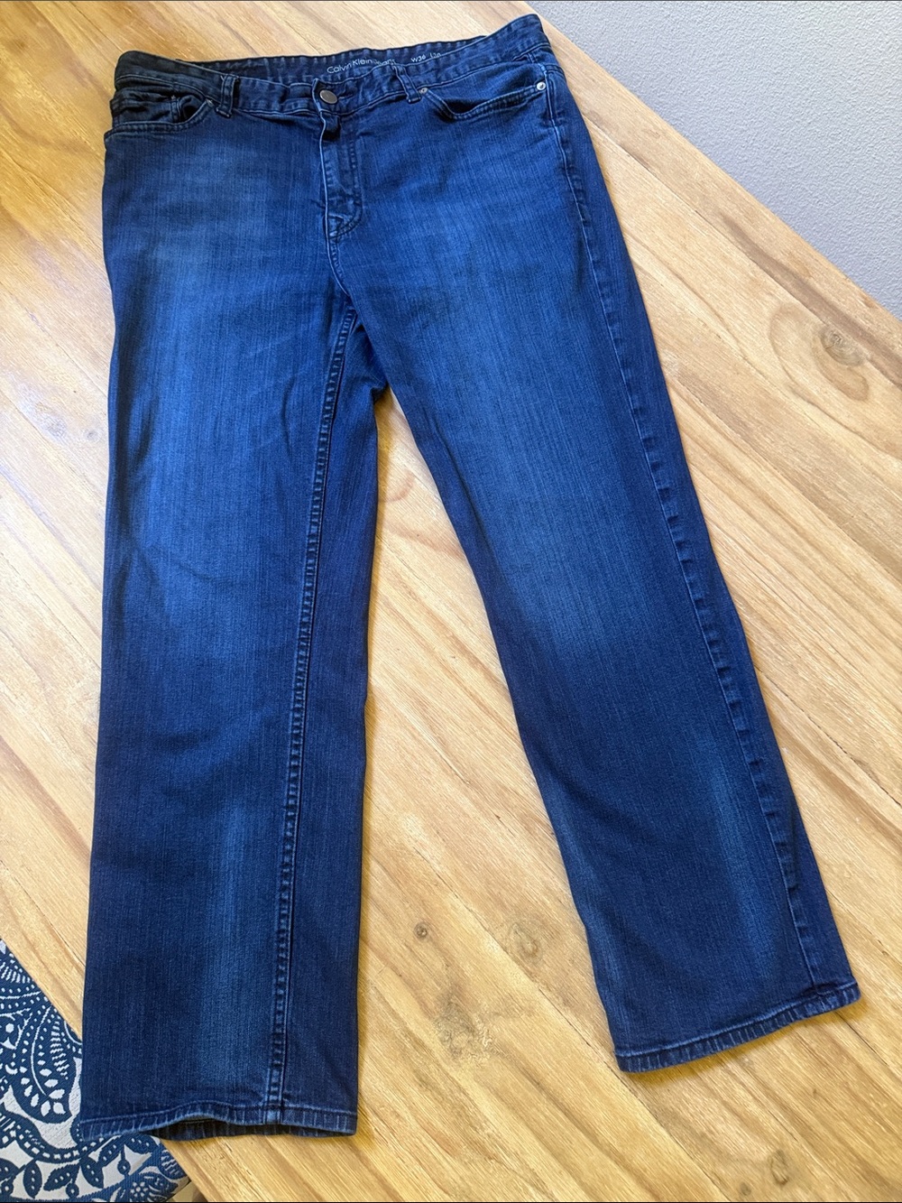 Calvin Klein Straight Fit 36x30 Denim Jeans - Indigo